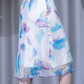 ✨Girlhomeshops-Watercolor Floral V Neck Ruffle Midi Chiffon Prom Gown gh10115