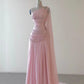 Pink Beaded Elegant Floor-Mounting Maxi Dress Long tulle Prom Dress Evening Dress gh3255
