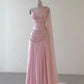 Pink Beaded Elegant Floor-Mounting Maxi Dress Long tulle Prom Dress Evening Dress gh3255