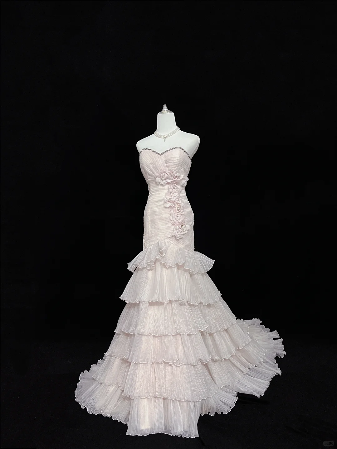 Blush Pink Strapless, Cinched Waist, Slim Fit Sexy Mermaid Skirt Long Romantic Dress, Wedding Gown gh8032
