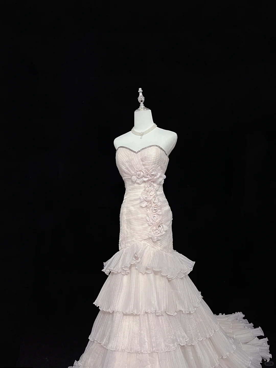Blush Pink Strapless, Cinched Waist, Slim Fit Sexy Mermaid Skirt Long Romantic Dress, Wedding Gown gh8032