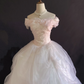 Gradient Blush Pink Off-the-Shoulder Romantic Gown, Cinched Waist, Voluminous Princess Skirt, Wedding Dress & Bridal Gown gh8251