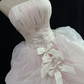 Blush Pink Strapless, Cinched Waist, Voluminous Princess Skirt, Long Elegant Romantic Dress, Wedding Gown gh8082