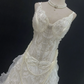 Off-white Spaghetti Strap Long Vintage Romantic Gown, Embroidered, Slim Cinched Waist, Wedding Dress & Bridal Gown gh8121