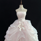 Blush Pink Strapless, Cinched Waist, Voluminous Princess Skirt, Long Elegant Romantic Dress, Wedding Gown gh8082
