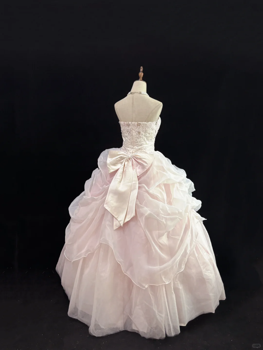 Blush Pink Strapless, Cinched Waist, Voluminous Princess Skirt, Long Elegant Romantic Dress, Wedding Gown gh8082
