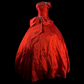 Red Strapless Waist-Cinched Voluminous Skirt Gown for Parties, Birthdays & Graduation gh7162