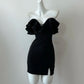 Red/Black Fashion Elegant Ruffle Neckline Short Satin Homecoming Dress Prom Dress Evening Dress Party Dress Ball Gown gh4043