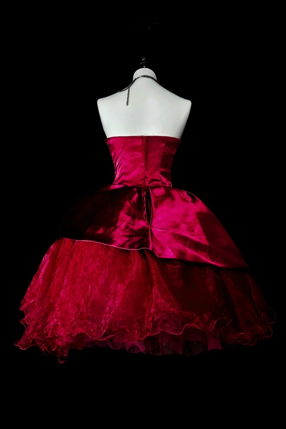 girlhomeshops - Robe d'anniversaire courte rouge, robe en tulle pour la rentrée scolaire gh6140