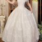 Off‑White Vintage Spaghetti Strap Off‑the‑Shoulder Fitted Waist Lace Voluminous Skirt Long Prom Gown, Wedding Dress gh8595