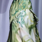 New Chinese Style Green Watercolor Sequin Floral Long Prom Dress gh9893