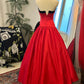 Red & Black Color-block Bandeau Ball Gown: 3D Bow, Waist-cinched Flared Dress, Retro Banquet Heavy-duty Maxi Dress gh6581