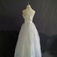 White Strapless Long Romantic Gown With Light Blue Lace Skirt, Wedding Dress & Bridal Gown gh8207