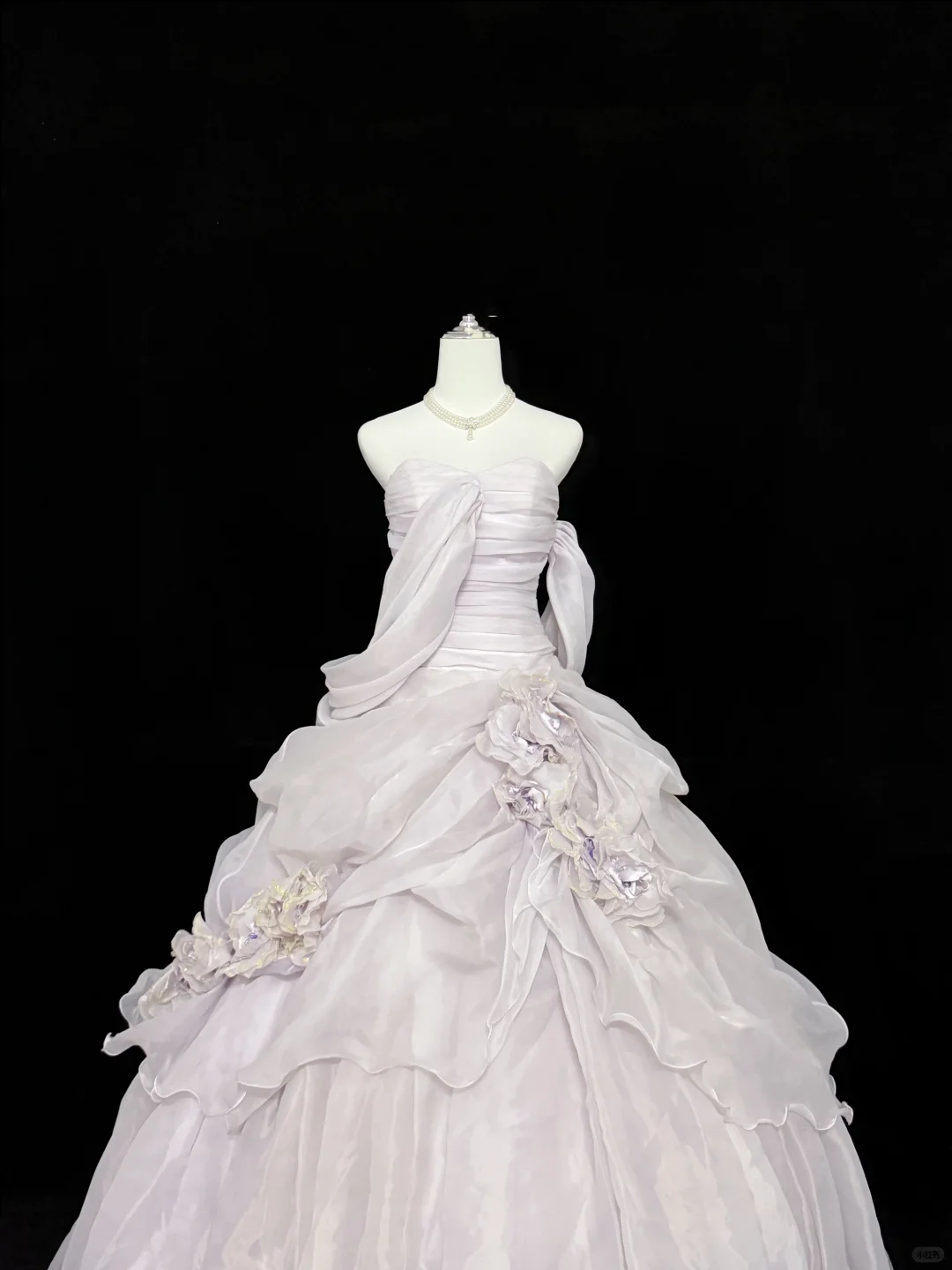 Lavender Strapless Cinched Waist Voluminous Princess Skirt Long Romantic Dress, Wedding Gown gh7897