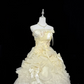 Pale Yellow Strapless Cinched Waist Voluminous Princess Skirt Long Romantic Dress, Wedding Gown gh7861