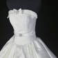 White Strapless Waist-Cinched Voluminous Skirt Gown | For Birthday & Graduation Parties gh7163
