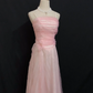 Blush Pink Spaghetti Strap Long Elegant Romantic Gown, Fitted Waist, Wedding & Bridal Dress gh8298