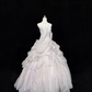 Lavender Strapless Cinched Waist Voluminous Princess Skirt Long Romantic Dress, Wedding Gown gh7897