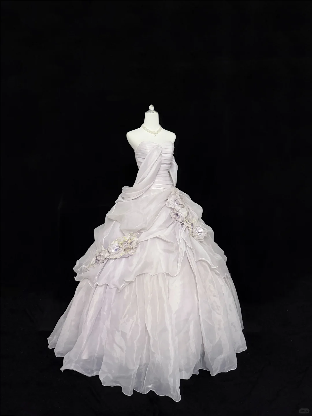 Lavender Strapless Cinched Waist Voluminous Princess Skirt Long Romantic Dress, Wedding Gown gh7897