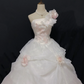 Blush pink strapless romantic gown decorated with floral ornaments, fitted waist and voluminous princess skirt, wedding dress & bridal gown gh8252