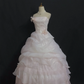 Blush Pink Strapless Elegant Romantic Wedding Dress, Cinched Waist, Voluminous Tiered Cake Skirt gh8348