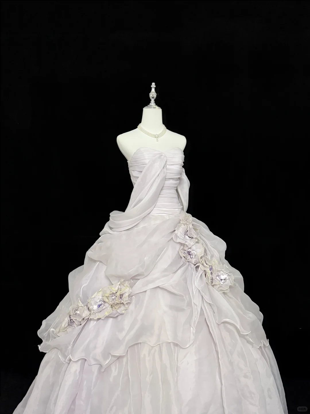 Lavender Strapless Cinched Waist Voluminous Princess Skirt Long Romantic Dress, Wedding Gown gh7897