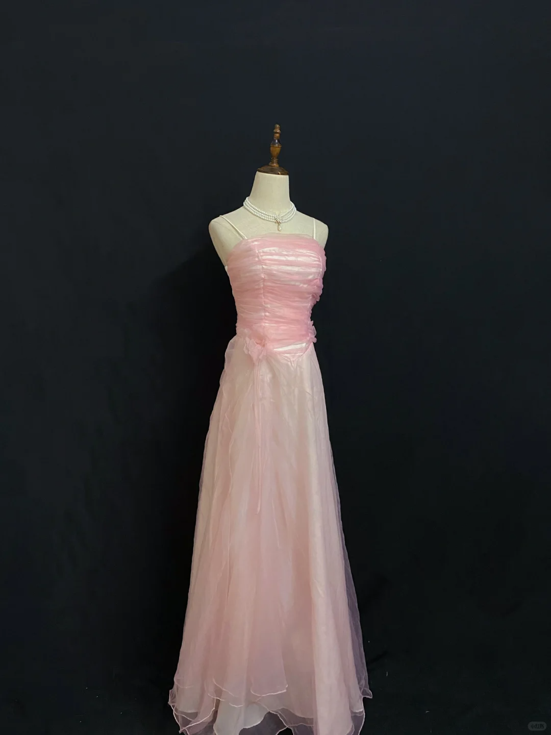 Blush Pink Spaghetti Strap Long Elegant Romantic Gown, Fitted Waist, Wedding & Bridal Dress gh8298