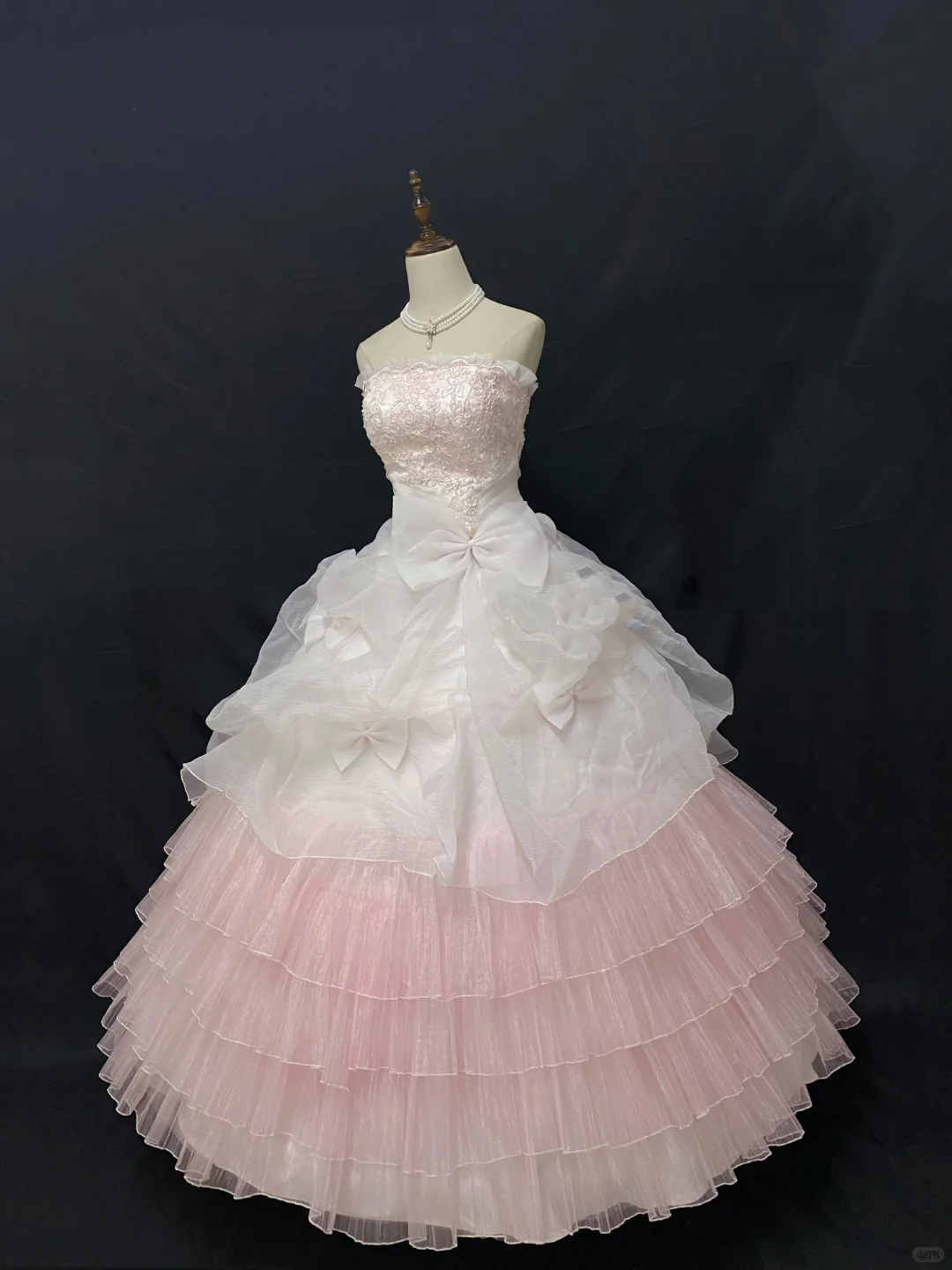 Blush pink strapless romantic gown with embroidery details, fitted waist and voluminous princess skirt, wedding dress & bridal gown gh8253
