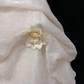 Off-white Strapless Romantic Gown, Cinched Waist, Voluminous Skirt Decorated with Light Pink Lace Trim, Wedding Dress & Bridal Gown gh8168