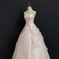 Blush Pink Strapless Elegant Romantic Gown With Fitted Waist And Fluffy Princess Skirt, Wedding Dress & Bridal Gown gh8299