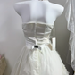 Off White Halter Long Wedding Gown, Sleeveless Hand Beaded Asymmetrical Layered Tulle Fairy Dress gh9279