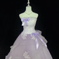 Lavender Strapless Cinched Waist Voluminous Princess Skirt Long Romantic Dress, Wedding Gown gh7989