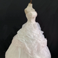 Off-white strapless long romantic gown with cinched waist and voluminous princess skirt, wedding dress & bridal gown gh8254