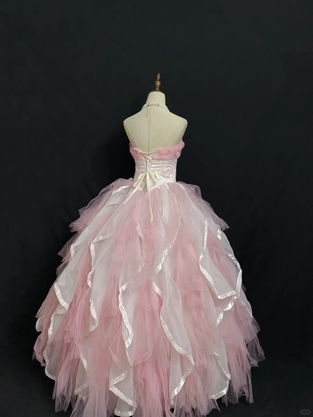 Blush Pink Strapless Long Romantic Gown with Fitted Waist and Fluffy Princess Skirt, Wedding Dress & Bridal Gown gh8300