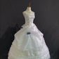 White Spaghetti Strap Romantic Gown With Classical Elegance, Cinched Waist & Voluminous Princess Skirt, Wedding Dress & Bridal Gown gh8209