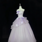 Lavender Strapless Cinched Waist Voluminous Princess Skirt Long Romantic Dress, Wedding Gown gh7989
