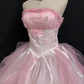 Blush Pink Strapless Long Romantic Gown with Fitted Waist and Fluffy Princess Skirt, Wedding Dress & Bridal Gown gh8300