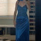 Lila/Blau Mode Elegante Liebsten Neck Strap Lange Dünne Satin Formale Ballkleid Abendkleid Party Kleid Graduation Kleid gh3468