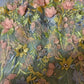 Blue floral elegant long tulle trailing ball gown evening dress gh4384