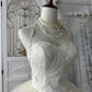 Lace Strapless Bridal Gown Pearl Shoulder Chain & Cloud Flare Hem  gh7063