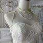 Lace Strapless Bridal Gown Pearl Shoulder Chain & Cloud Flare Hem  gh7063