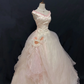 Light Pink Vintage Embroidered Romantic Gown, Fitted Waist, Voluminous Princess Skirt, Wedding Dress & Bridal Gown gh8255