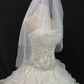 Off-White Strapless Long Romantic Gown, Cinched Waist, Rhinestone Embellishments, Voluminous Tiered Cake Skirt, Wedding Dress & Bridal Gown gh8170