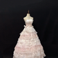 Blush Pink Strapless, Cinched Waist, Voluminous Tiered Princess Skirt Girly Romantic Dress, Wedding Gown gh8086