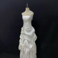 Off-white Satin Spaghetti Strap Long Vintage Luxury Romantic Gown, Wedding Dress & Bridal Gown gh8125