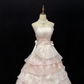 Blush Pink Strapless, Cinched Waist, Voluminous Tiered Princess Skirt Girly Romantic Dress, Wedding Gown gh8086