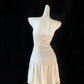Weißes, modisches, elegantes, süßes Schlauchkleid aus Leinen-Baumwolle 11284