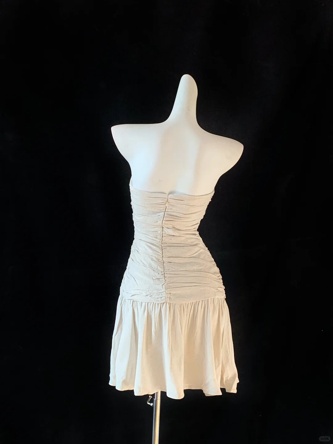 Weißes, modisches, elegantes, süßes Schlauchkleid aus Leinen-Baumwolle 11284