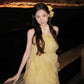 Gelbes Strandurlaubskleid, Partykleid, Chiffonkleid gh6634