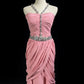 Pink Gorgeous Shiny Elegant Exquisite Beaded Tulle Long Mermaid Floor Length Slim Ball Gown Evening Gown Party Dress Prom Dress gh3851